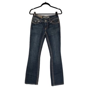 PAISLEY SKY Dark Denim Solid Contrast Stitch Bootcut Jeans 2 NWT